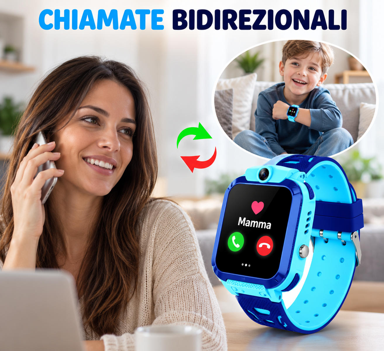 Smartwatch bambini chiamate bidirezionali, mamma chiama figlio