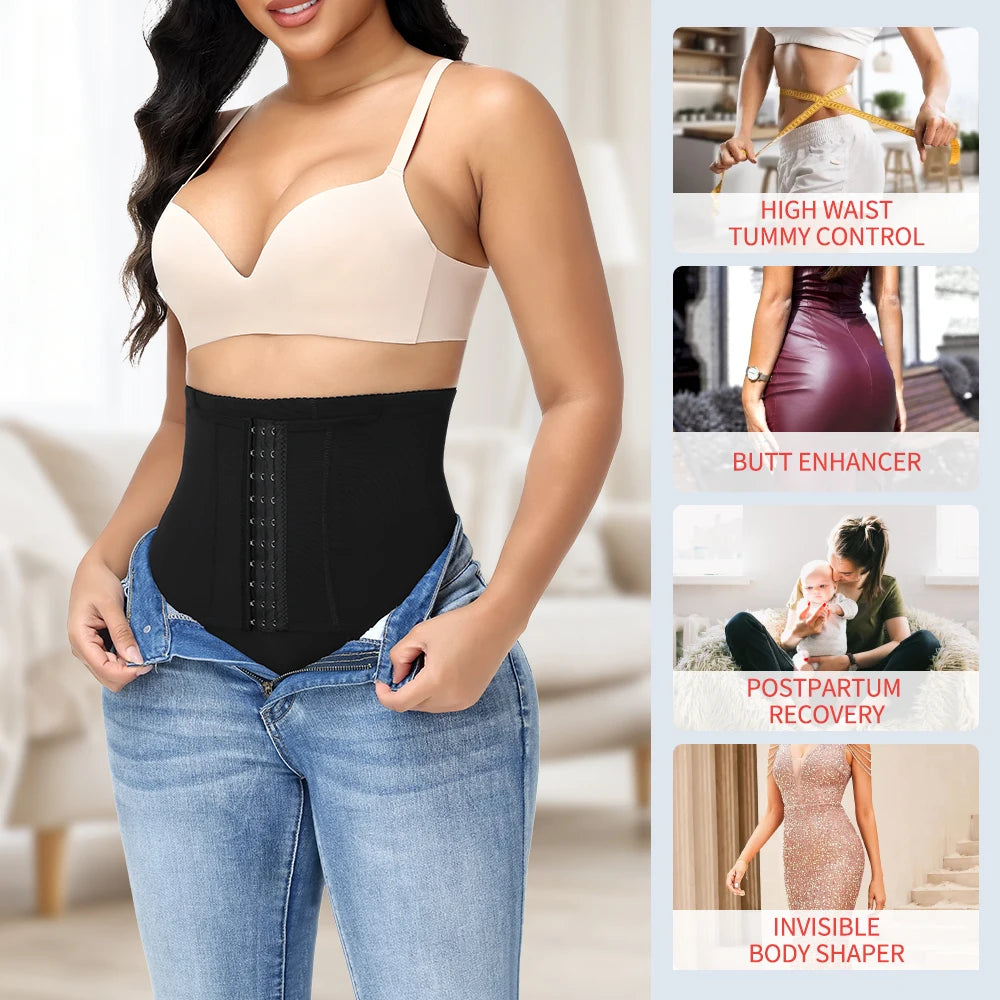 Women'S Tummy Control Shapewear Panties High Waist Elastic Mesh Body Shaper with Adjustable Hooks Butt Lifter Slimming Underwear