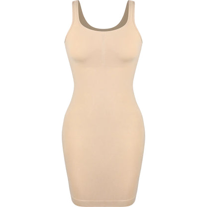 MISSMOLY Square Neck Vest Shaper Dress Women Full Body Control Tight Bottom Skirt Tight Belly Sexy Ladies Bodycon Underwear New