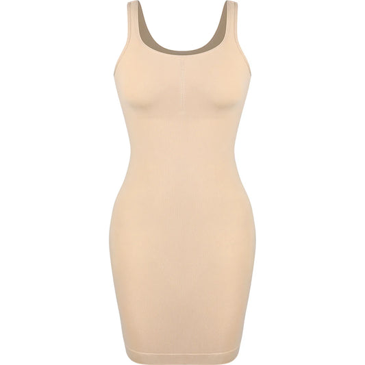 MISSMOLY Square Neck Vest Shaper Dress Women Full Body Control Tight Bottom Skirt Tight Belly Sexy Ladies Bodycon Underwear New