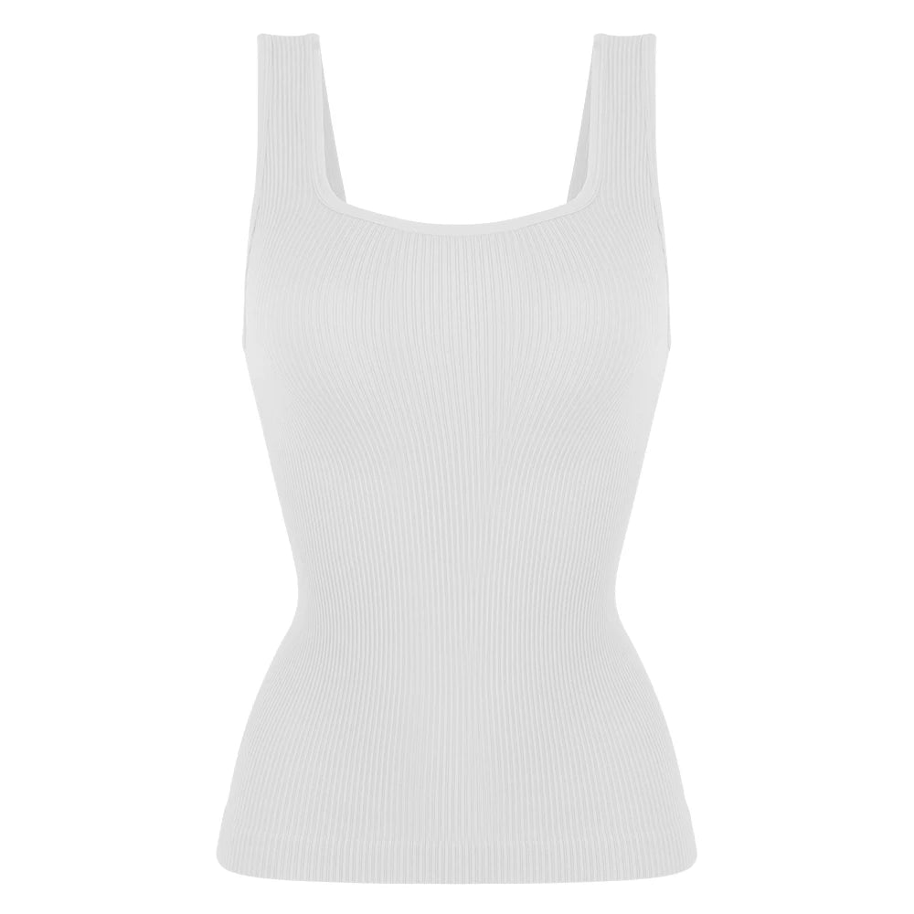 Women'S Square Neck Shaper Vest Tummy Control S-3XL plus Size Female Sexy Fashion Compression Undershirt Outerwear Streetwear