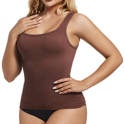 Women'S Square Neck Shaper Vest Tummy Control S-3XL plus Size Female Sexy Fashion Compression Undershirt Outerwear Streetwear