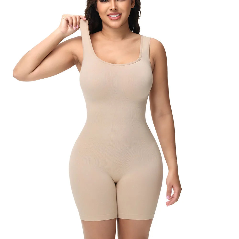 Thick Strap Slimming Jumpsuit Women'S Body Shaper Full Coverage Shapewear Open Crotch Slim Body Bodysuits Sexy Underwear Suit