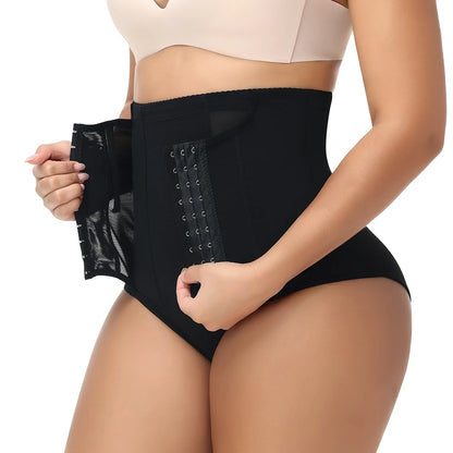 Women'S Tummy Control Shapewear Panties High Waist Elastic Mesh Body Shaper with Adjustable Hooks Butt Lifter Slimming Underwear