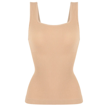 Women'S Square Neck Shaper Vest Tummy Control S-3XL plus Size Female Sexy Fashion Compression Undershirt Outerwear Streetwear