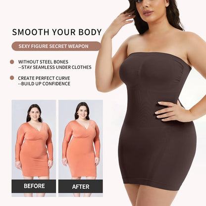 Tube Top Shaping Dress Women'S Full Body Control Shapewear High Elastic Hip Lifting Shapes Perfect Curves Wear Daily Wear Outfit