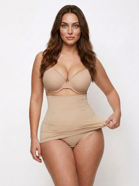 2-in-1 figurformender Minirock mit integriertem Tanga-Slip und hoher Taille