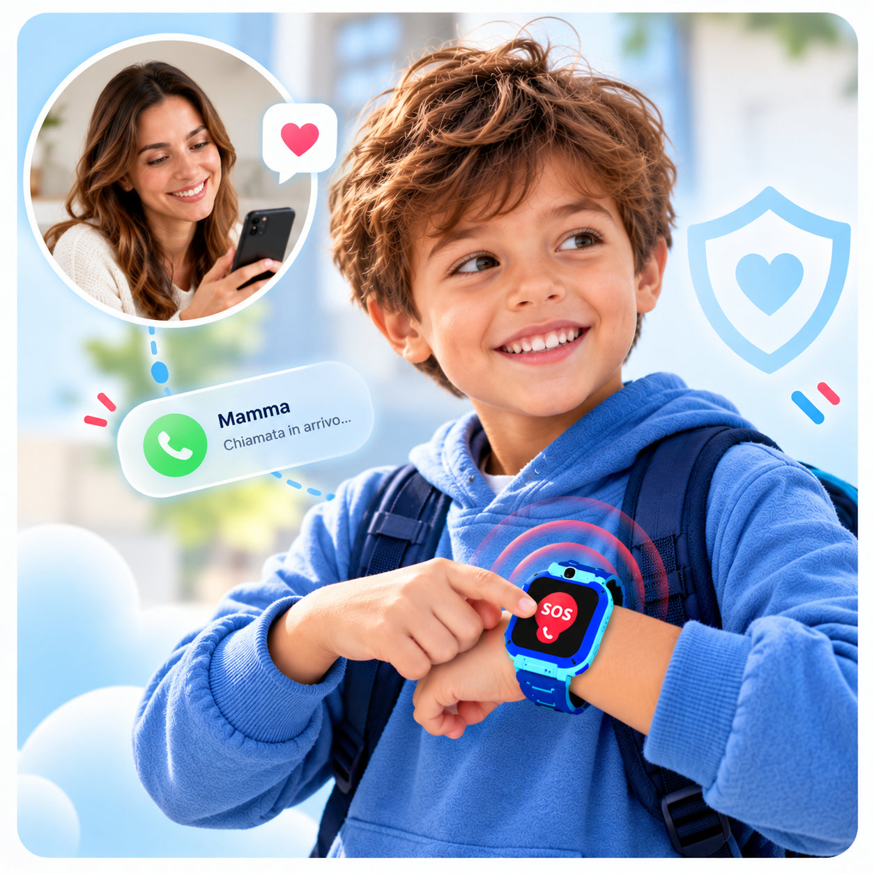 Smartwatch KidGuard blu e rosa